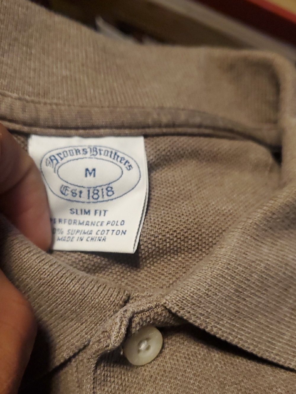 Brooks Brothers Slim Fit Polo — Taupe